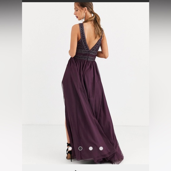 ASOS DESIGN maxi dress with tulle skirt and embellished and pearl bodice - Picture 2 of 8